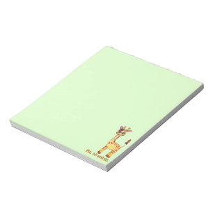 Waterverf Cute Baby Giraffe Notitieblok