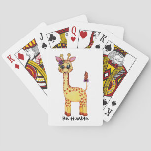 Waterverf Cute Baby Giraffe Pokerkaarten
