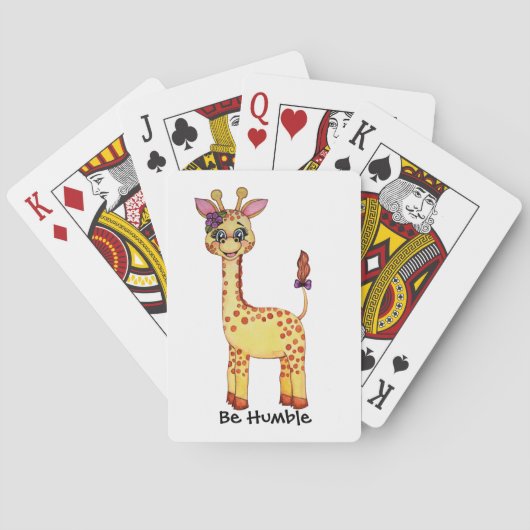 Waterverf Cute Baby Giraffe Pokerkaarten (Achterkant)