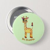 Waterverf Cute Baby Giraffe Ronde Button 7,6 Cm (Voorkant /achterkant)