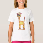 Waterverf Cute Baby Giraffe T-shirt (Voorkant)