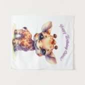 Waterverf cute baby giraffe wandkleed (Voorkant (horizontaal))