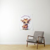 Waterverf cute baby giraffe wandkleed (In situ)