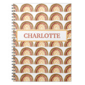 Waterverf Cute Boho Pastel Meisje Regenboog Notitieboek (Voorkant)