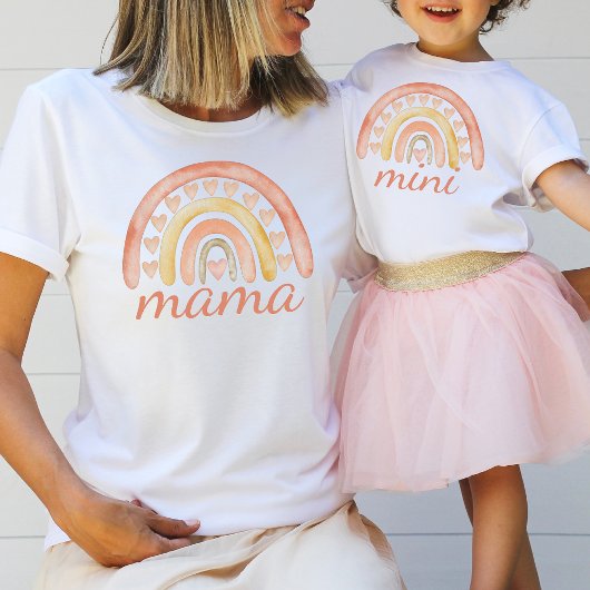 Waterverf Cute Boho Rainbow Mini Love Heart T-shirt