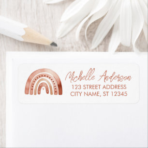 Waterverf Cute Boho Regenboog Retouradreslabels Etiket