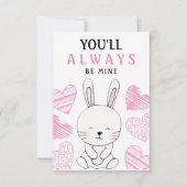 Waterverf Cute Bunny Valentijnsdag Greeting Kaart (Voorkant)