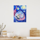 Waterverf Cute Cartoon Mouse Poster (Keuken)