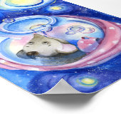 Waterverf Cute Cartoon Mouse Poster (Hoek)