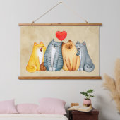 Waterverf Cute Cats Kittens Pet Animal Hangend Wandkleed (Slaapkamer)
