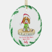 Waterverf Cute Cavalier King Charles Spaniel Keramisch Ornament (Rechts)