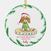 Waterverf Cute Cavalier King Charles Spaniel Keramisch Ornament (Voorkant)