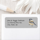 Waterverf Cute Chickadee Bird Natuur art Etiket (Insitu)