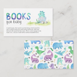 Waterverf Cute Dino Baby shower Books for Baby Informatiekaartje