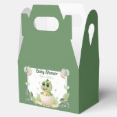Waterverf Cute Dinosaur Greenery Boy Baby shower Bedankdoosjes (Geopend)