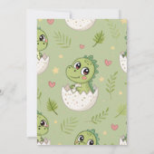 Waterverf Cute Dinosaur Greenery Boy Baby shower Kaart (Achterkant)