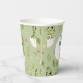 Waterverf Cute Dinosaur Greenery Boy Baby shower Papieren Bekers (Rechts)