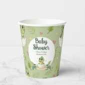Waterverf Cute Dinosaur Greenery Boy Baby shower Papieren Bekers (Voorkant)