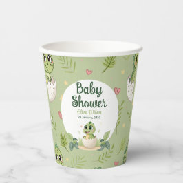Waterverf Cute Dinosaur Greenery Boy Baby shower Papieren Bekers