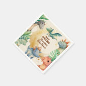 Waterverf Cute Dinosaur Greenery Boy Baby shower Servet (Hoek)