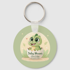 Waterverf Cute Dinosaur Greenery Boy Baby shower Sleutelhanger
