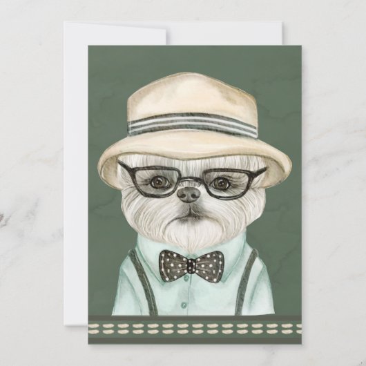 Waterverf Cute Dog Zeg geen Baby (Achterkant)