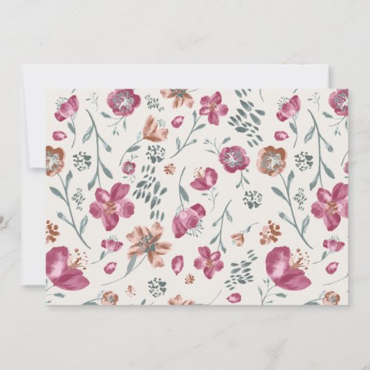  Waterverf Cute Dogs Burgundy Birthday Kaart (Achterkant)