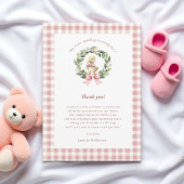 waterverf cute Eendje Roze Baby Shower Bedankkaart
