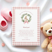 waterverf cute Eendje Roze Baby Shower Bedankkaart