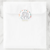 Waterverf Cute Elephant Baby shower Ronde Sticker (Tas)