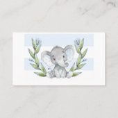 Waterverf Cute Elephant Boy Baby Diaper Raffle Visitekaartje (Achterkant)