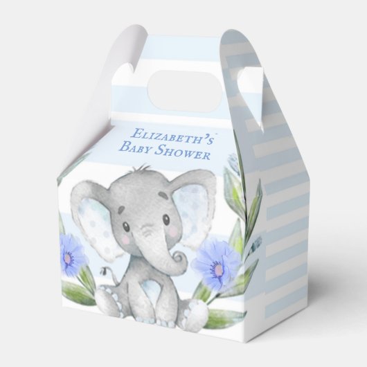 Waterverf Cute Elephant Boy Baby shower Bedankdoosjes (Voorkant Zijde)