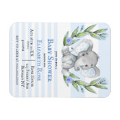 Waterverf Cute Elephant Boy Baby shower nodigt Magneet (Horizontaal)