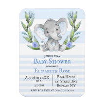 Waterverf Cute Elephant Boy Baby shower nodigt