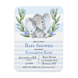 Waterverf Cute Elephant Boy Baby shower nodigt Magneet