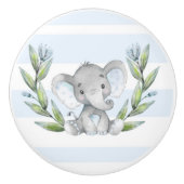 Waterverf Cute Elephant Boy Keramische Knop (Voorkant)