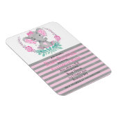 Waterverf Cute Elephant Girl Baby shower Invites Magneet (Rechterzijde)
