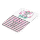 Waterverf Cute Elephant Girl Baby shower Invites Magneet (Linkerzijde)