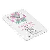 Waterverf Cute Elephant Girl Baby shower Invites Magneet (Rechterzijde)