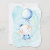 Waterverf Cute Elephant Nautical Boy Baby shower Kaart (Achterkant)