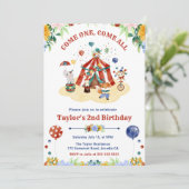 Waterverf Cute Floral Circus Carnival Birthday Kaart (Staand voorkant)