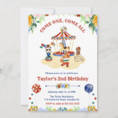 Waterverf Cute Floral Circus Carnival Birthday Kaart (Voorkant)