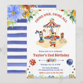 Waterverf Cute Floral Circus Carnival Birthday Kaart (Voorkant / Achterkant)