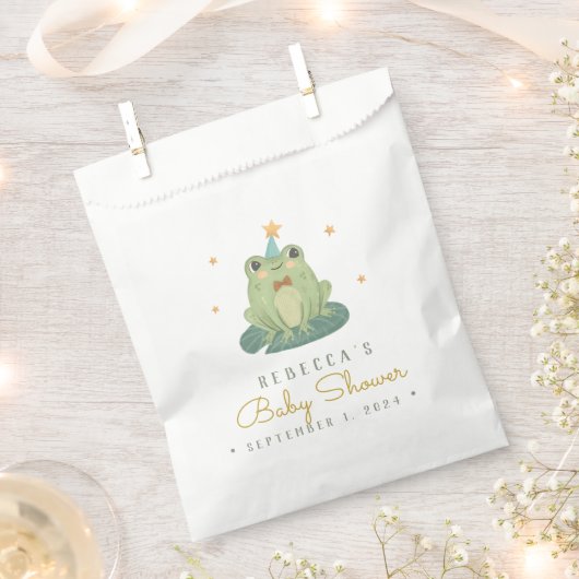 Waterverf Cute Frog Baby shower Favor Bag Bedankzakje (Geknipt)