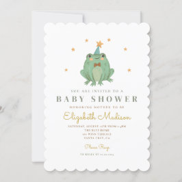 Waterverf Cute Frog Baby shower Invitation Kaart
