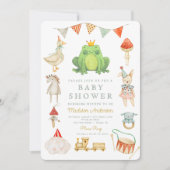 Waterverf Cute Frog Baby shower Invitation Kaart (Voorkant)