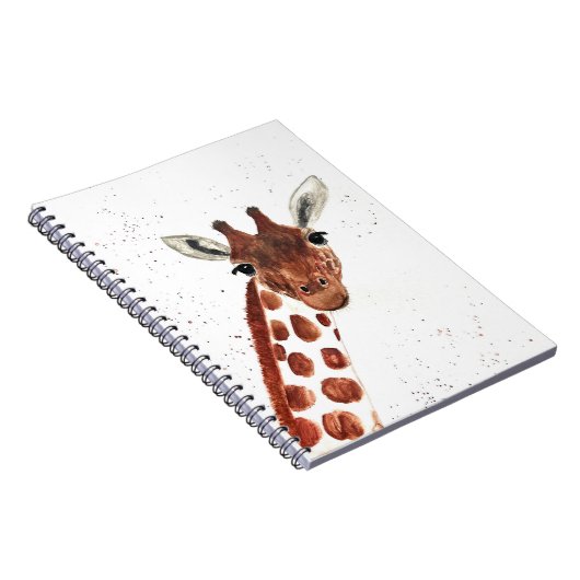 Waterverf Cute Giraffe animal Safari Oerwoud Art Notitieboek (Rechterzijde)