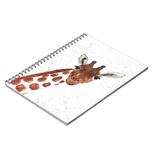 Waterverf Cute Giraffe animal Safari Oerwoud Art Notitieboek (Linkerzijde)