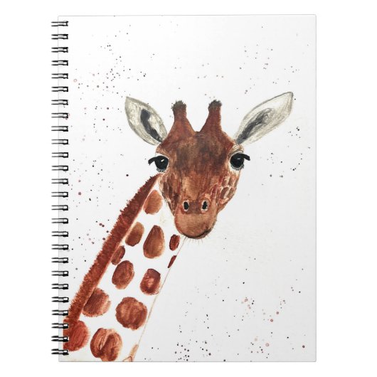 Waterverf Cute Giraffe animal Safari Oerwoud Art Notitieboek (Voorkant)