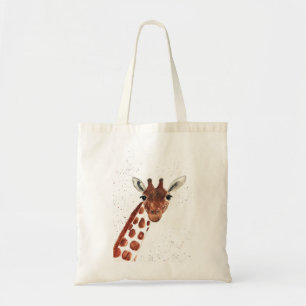 Waterverf Cute Giraffe animal Safari Oerwoud Art Tote Bag